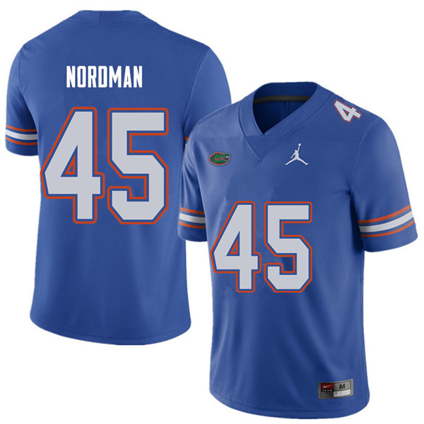 Jordan Brand Men #45 Charles Nordman Florida Gators College Football Jerseys Sale-Royal - Click Image to Close